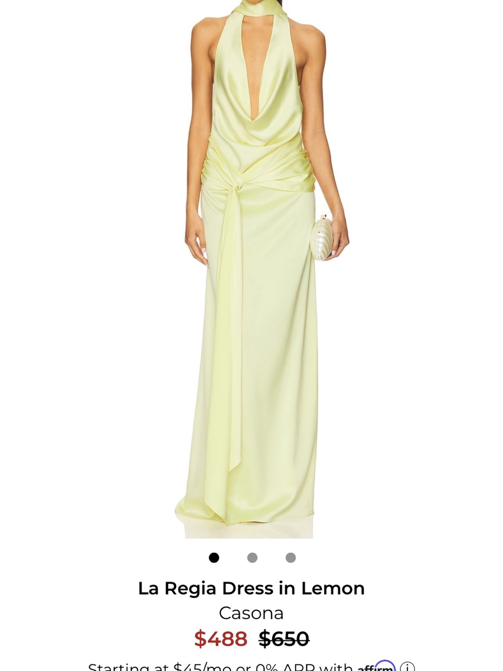 La Regia Halter Gown in Lemon